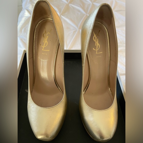 YSL TRIBTOO 105 PUMP GOLD- SIZE 38 - Picture 10 of 10
